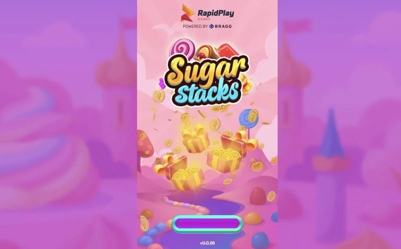 Sugar Stacks - laddningsskärm med RapidPlay Games-logotypen